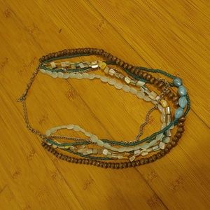 Multi layer beaded necklace